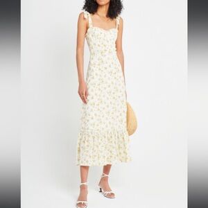 Cream/white floral midi dress